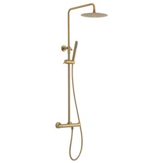 Duschsäule mit Thermostat-Armatur, Gold matt
