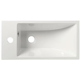 ARIANA Gussmarmor-Waschtisch 50x25cm, links, weiß