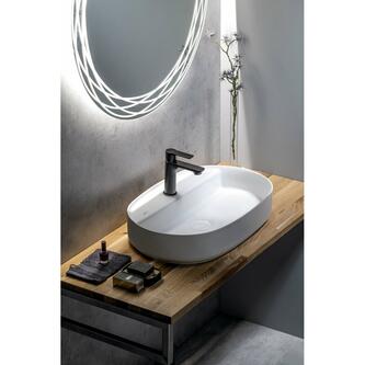 INFINITY OVAL Aufsatzwaschbecken, 60x40cm, weiss matt