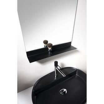Spiegel mit Ablage 50x95cm, CU free, Schwarz matt