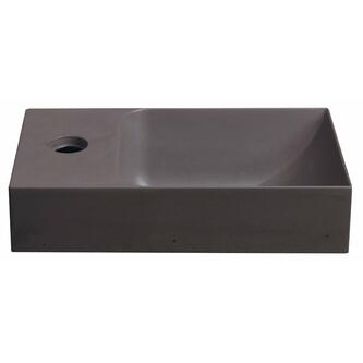 PICCOLINO Beton-Waschbecken 30,8x10x17cm,  Armaturloch links, Dunkelbraun