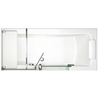 STYLE Badewanne mit Tür/Seniorenbadewanne 170x75cm,Rechts, mit Duschkabine