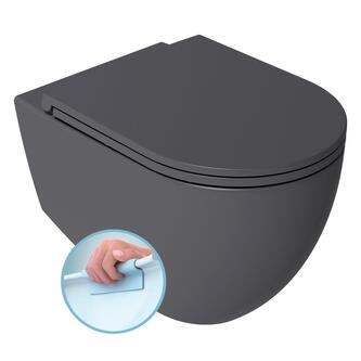 INFINITY Hänge-WC, spülrandlos, 36,5x53cm, Anthrazit
