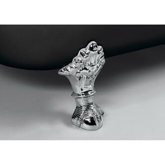 REGATA Freistehende Badewanne 175x85x61cm, Füße Chrom matt, schwarz/weiß