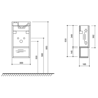 LATUS XI Unterschrank 30x53x16,5cm, Eiche Sherwood