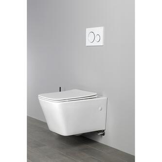 PORTO CLEANWASH Hänge-WC, spülrandlos+Armatur,36x52cm, Weiß