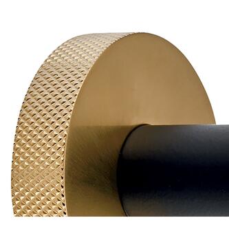 LARISSA Handtuch-Ablage mit Reling 600mm, Schwarz/Gold matt