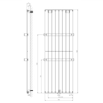 COLONNA Badheizkörper 602x1800mm, 1205W,Sandstein