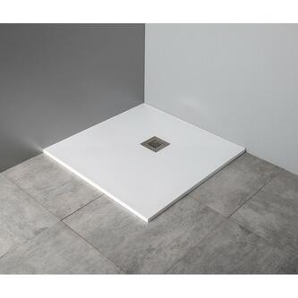 MITIA Gussmarmor-Duschwanne, Rechteck 160x90cm, weiss