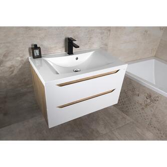 WAVE Unterschrank 80x45x48cm, weiß/Silbereiche