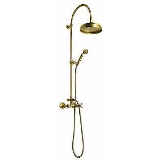 ANTEA Duschsäule ohne Armatur, Kopf- und Handbrause, 963-1288mm  bronze