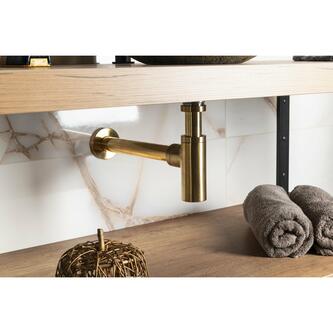 Waschtisch-Siphon 5/4", Abfluss 32mm, Rund, Gold matt