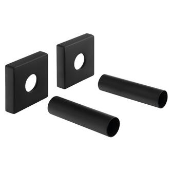 Abdeck-Rosette, Set, quadratisch, schwarz matt