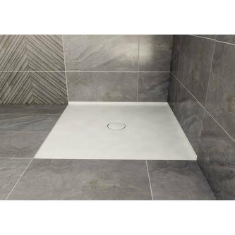 MIRAI Gussmarmor - Duschwanne, Rechteck 100x90x1,8cm, rechts, weiß