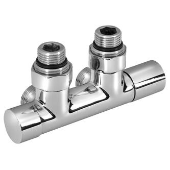 R-START Anschluss-Set Ventile für Mittelanschluss, Chrom