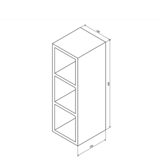 ESPACE offenes Regalschrank 20x60x22cm, Silbereiche