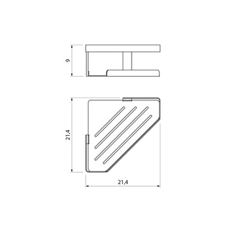 MYLINE Eckregal, 214x90x214mm, polierter Edelstahl