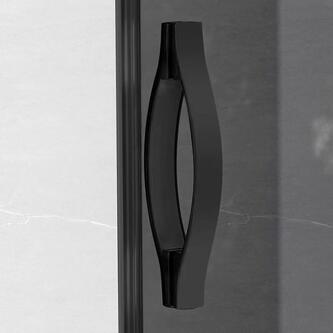 SIGMA SIMPLY BLACK Eck-Duschabtrennung, 1100x1100 mm, Eckeinstieg, Klarglas