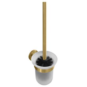 X-ROUND GOLD Hänge-WC-Bürste, Milchglas, Gold matt