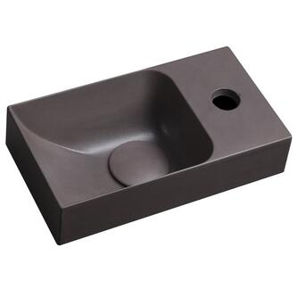 PICCOLINO Beton-Waschbecken 30,8x10x17cm, Armaturloch rechts, Dunkelbraun