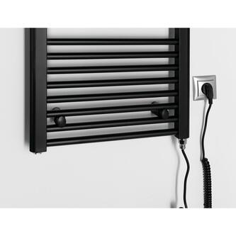 DIRECT-E Elektrischer Badheizkörper, gerade, 450x960 mm, 300 W, Schwarz