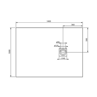 MITIA Gussmarmor-Duschwanne, Rechteck 140x100cm, schwarz matt