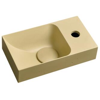 PICCOLINO Beton-Waschbecken 30,8x10x17cm, Armaturloch rechts, Gelb