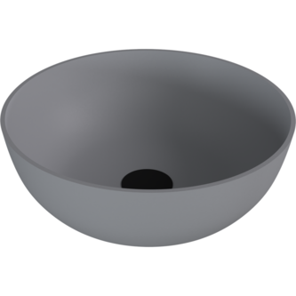 BANERA ROUND Aufsatzwaschtisch, Gussmarmor, Durchmesser 39 cm, grau matt