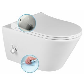 AVVA Hänge-WC mit Bidetbrause und Armatur, spülrandlos,35,5x53 cm, weiss
