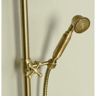 ANTEA Duschsäule ohne Armatur, Kopf- und Handbrause, Bronze