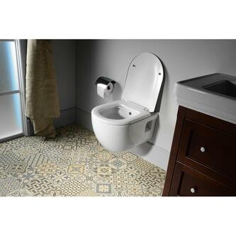 BRILLA CLEANWASH Hänge-WC mit Bidetbrause, spülrandlos, 36,5x53cm, weiss