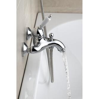 KIRKÉ WHITE Wannenarmatur, Chrom/Weiß