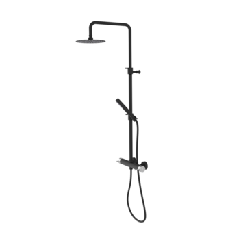 ULTRASAN Duschsäule mit Armatur, Schwarz matt/chrom
