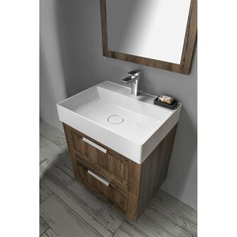 TWIG Gussmarmor-Waschtisch inkl. Ablaufabdeckung 60x47cm, weiß