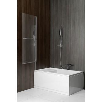 RIONI Badewannenfaltwand, B. 710mm, silber, Klarglas