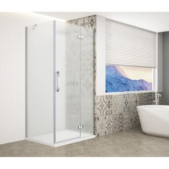 TRINITY CHROME Rechteckige Duschkabine 900x800mm, Mattglas, rechts