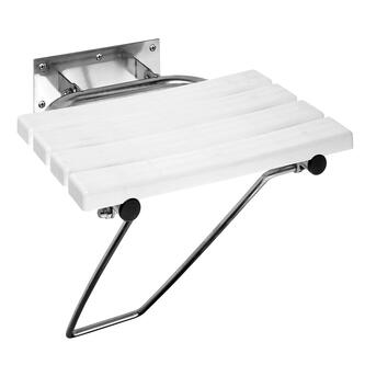 HANDICAP Duschklappsitz mit Stützfuß, 44x45cm, Weiß