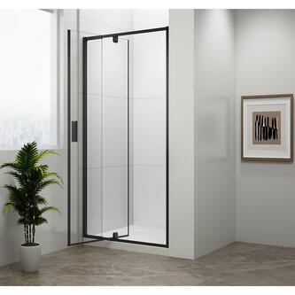 EASY BLACK Drehduschtür 760-900mm,Klarglas