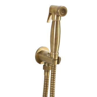 Bidetbrause, Retro-Stil, Schlauch und Brausehalter mit Duschanschluss, Bronze