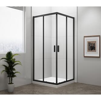 EASY BLACK Duschabtrennung Quadrat 800x800mm, klarglas