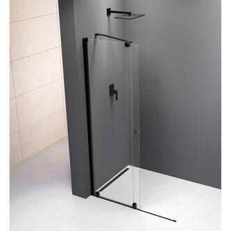 MODULAR SHOWER Glaswand mit Rollen 1200 mm, schwarz