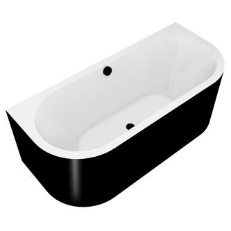 VIVA D MONOLITH Acryl-Badewanne 180x75x60cm, weiß/schwarz