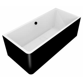 MARLENE CURVE R MONOLITH Rechteckwanne 165x75x63cm, weiß/schwarz
