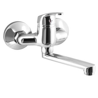 AQUALINE 35 Wannen Wand-Armatur, Abstand 100mm, flacher Auslauf 120mm, Chrom