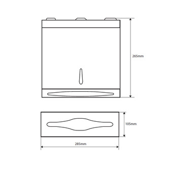 Papierhandtuchspender 270x265x115mm, Edelstahl matt