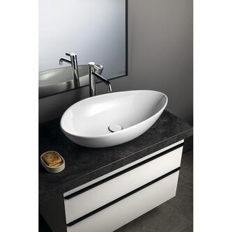OVALI Keramik-Waschtisch 61x34cm, Weiß