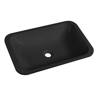 JAPURA Unterbauwaschtisch, Gussmarmor, 55x36cm, Schwarz matt