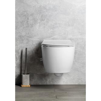 SENTIMENTI CLEANWASH Hänge-WC inkl. Armatur und Bidetbrause, spülrandlos, 36x53cm, weiss