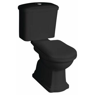 RETRO Kombi-WC, Abgang waagerecht, schwarz-Chrom