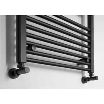DIRECT Badheizkörper mit seitlichem Anschluss 600x1680mm, 1000W,Schwarz matt